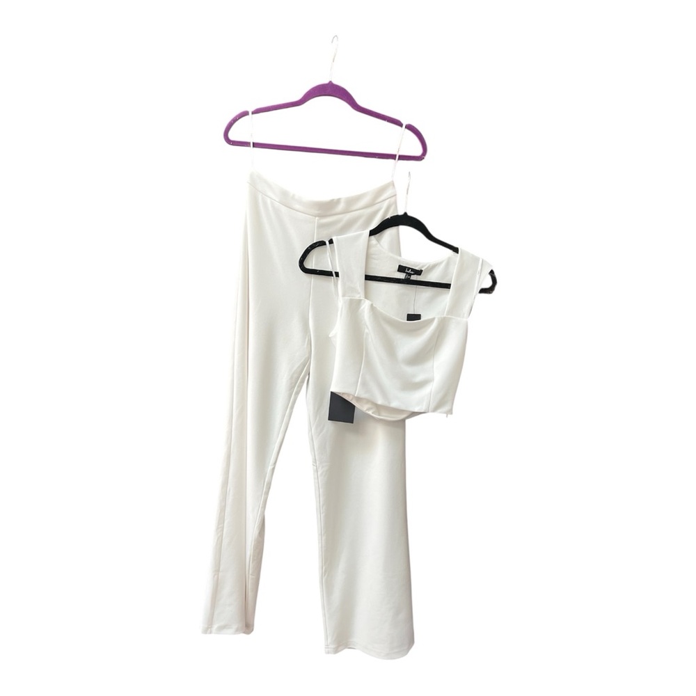 Lulu's Enticing Endeavors White Two-Piece Jumpsuit Medium - Picture 2 of 15